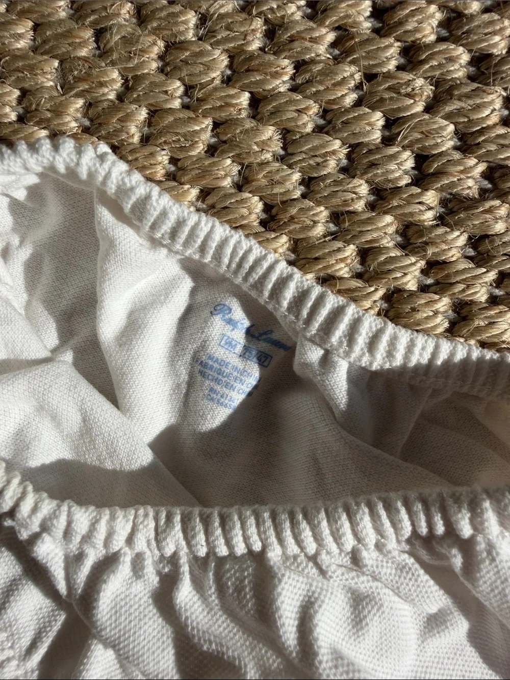 Ralph Lauren White Polo Dress with Navy Stripe Skirt - Toddler size 9 months